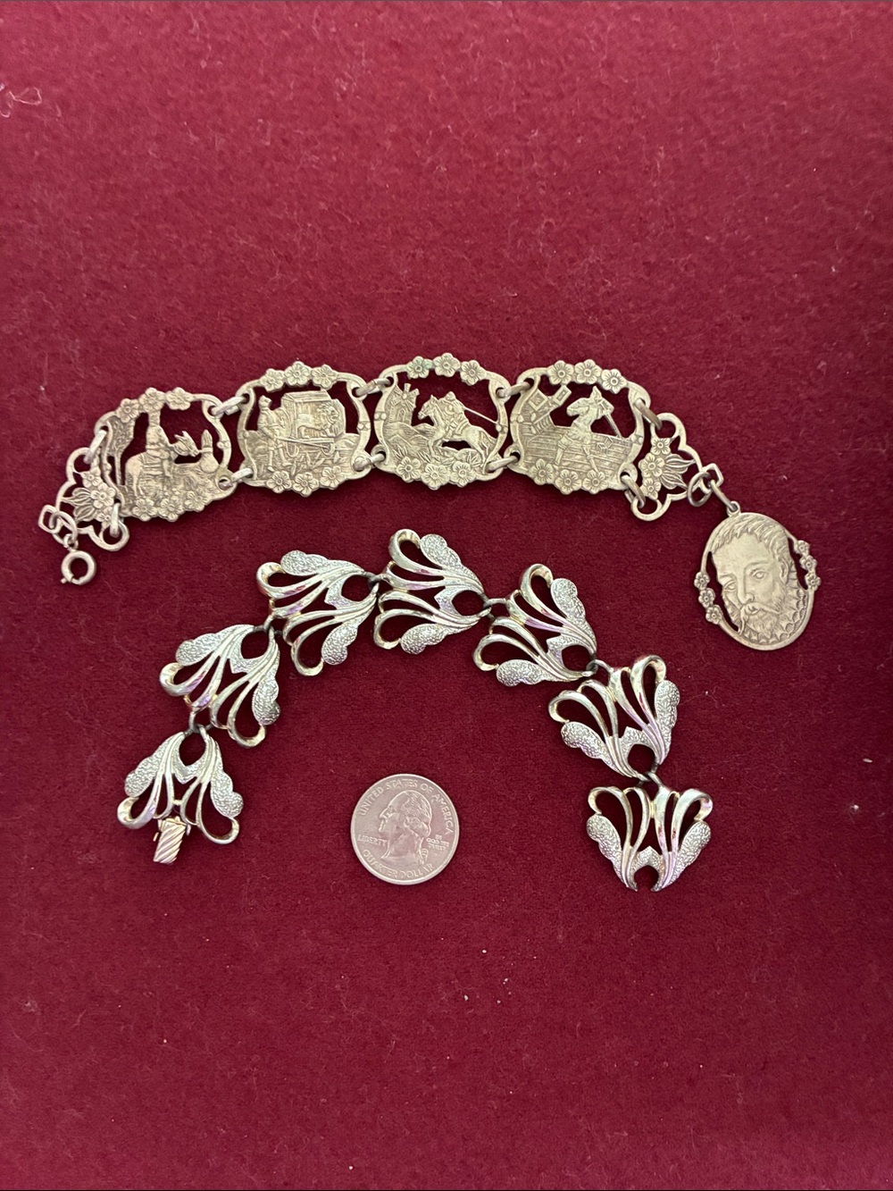 Spanish and Floral Link Bracelets